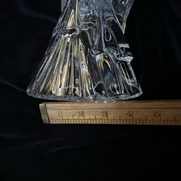 Clear Crystal Angel Figurine Tapered Candle Holder, 7” high - Picture 5 of 6